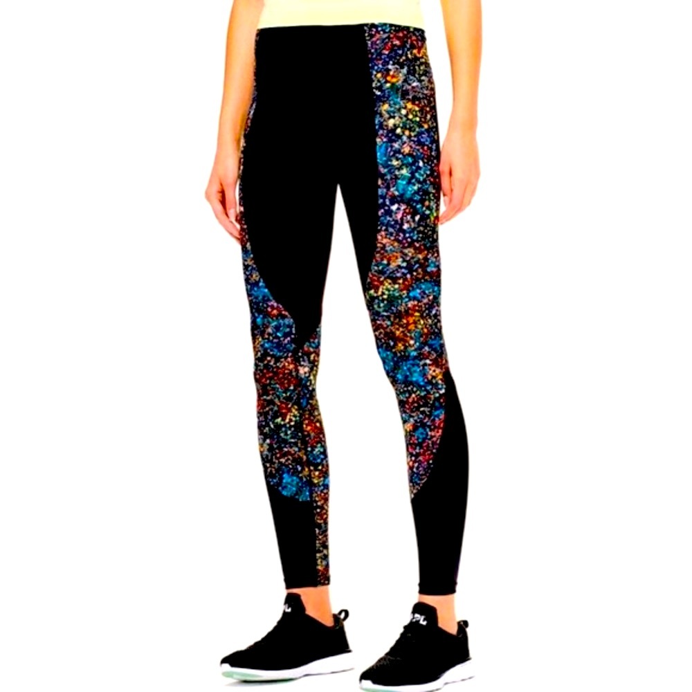 Lululemon Wake and Train Tight 28” Black/Flowerescent Multi Color 4 Dot - Picture 3 of 10